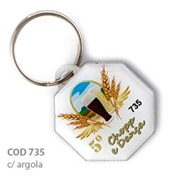 Chaveiro (COD 735) 100un Octágono