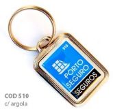Chaveiro (COD 510) 100un Medalha Quadrada c/ borda