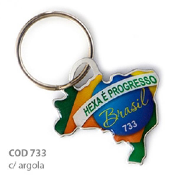 Chaveiro (COD 733) 100un Mapa do Brasil